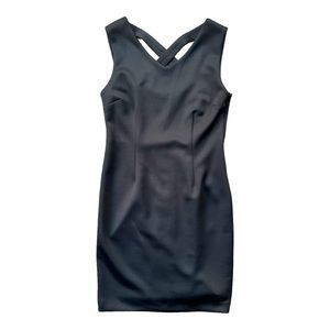T Tahari Black Sheath Cross Back Dress NWT